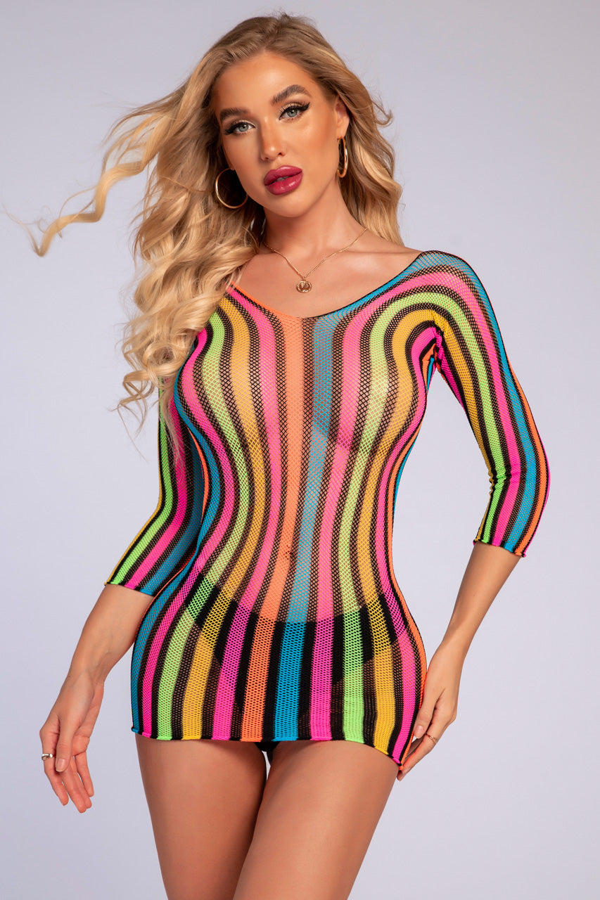 Multicolor Net Chemise