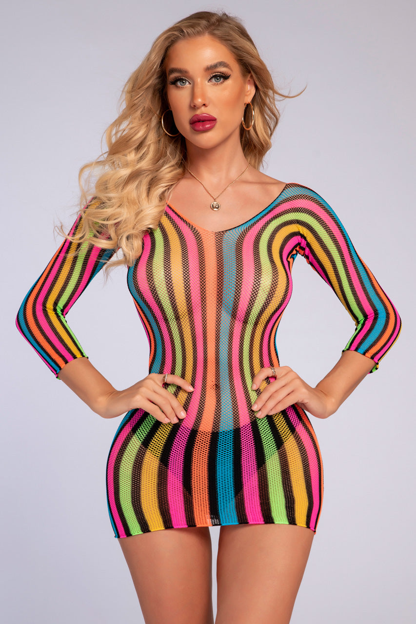 Multicolor Net Chemise