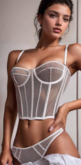 White Net Underwire Bustier